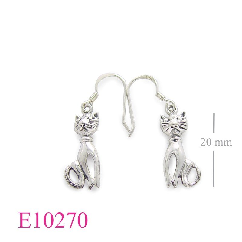 Cat Earrings, sitting cat.