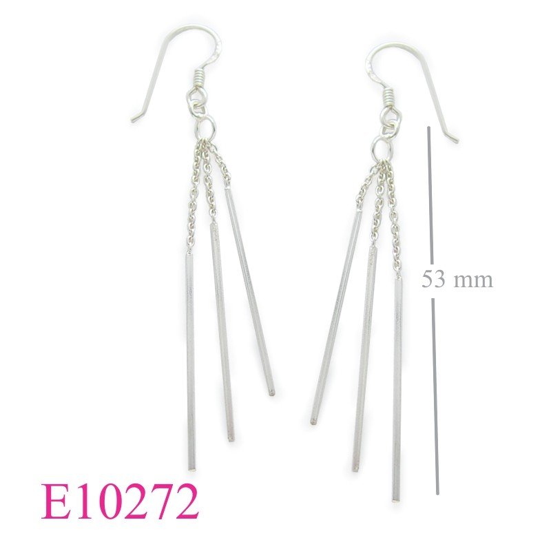 Earrings, 3 square wires.