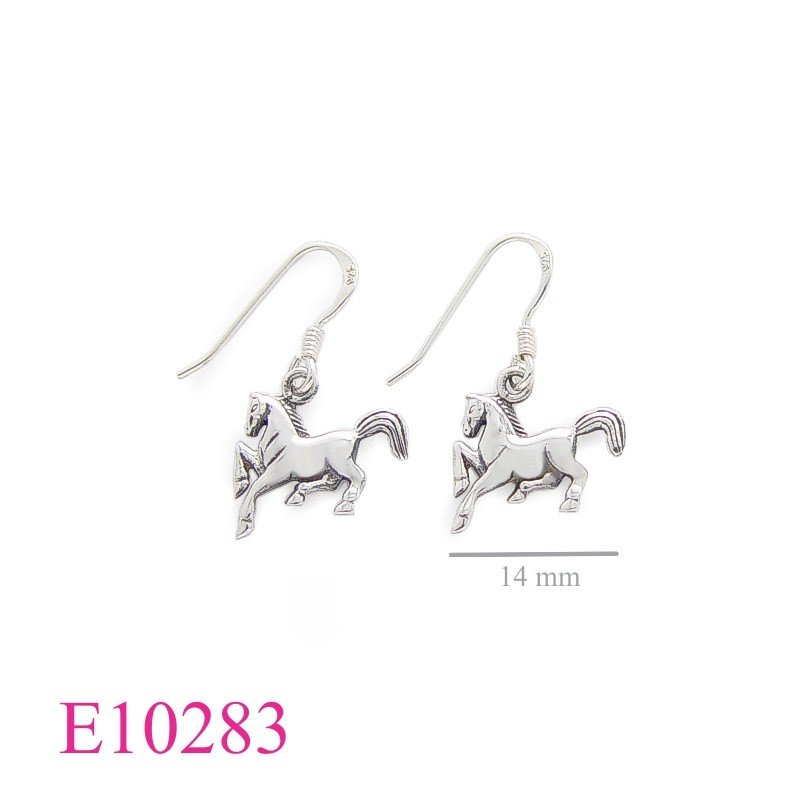 Earrings, horse.