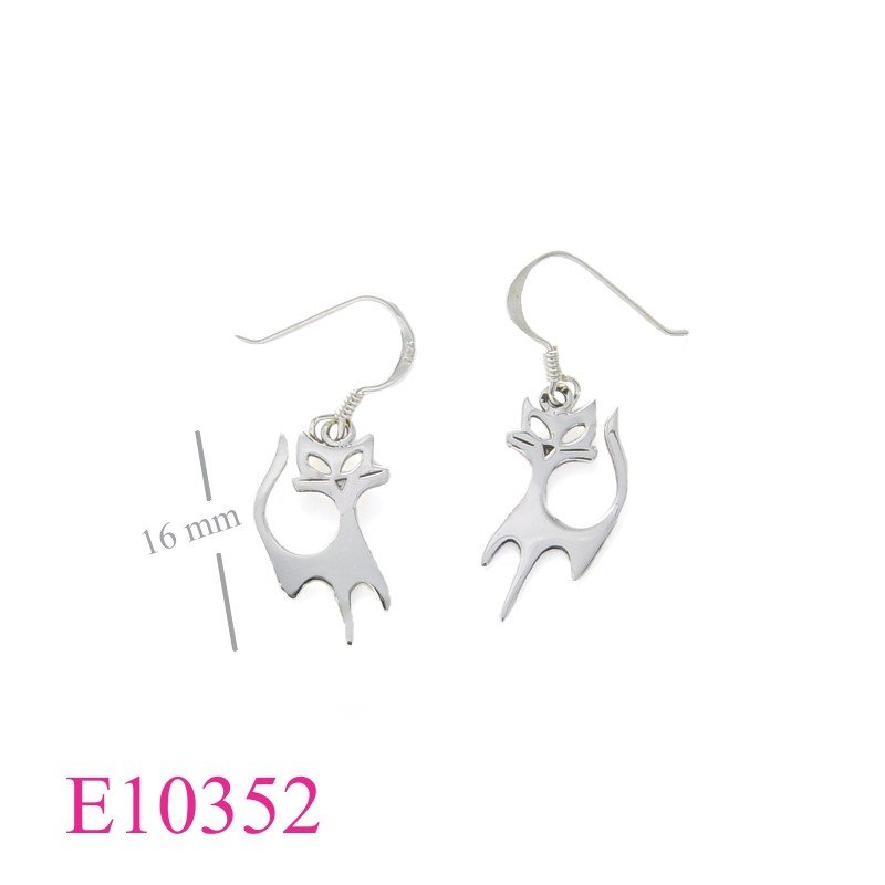 Cat Earrings, stamping cat.