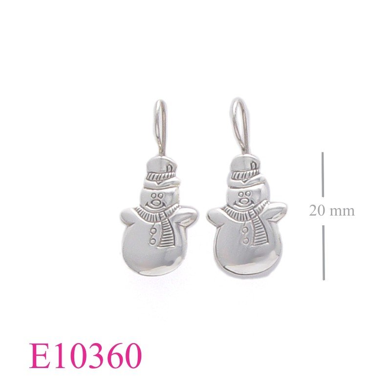 Earrings, snowman.
