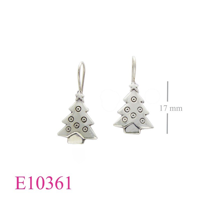 Earrings,  Christmas tree.