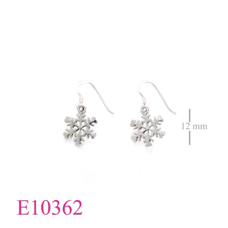 Earrings, snowflake.