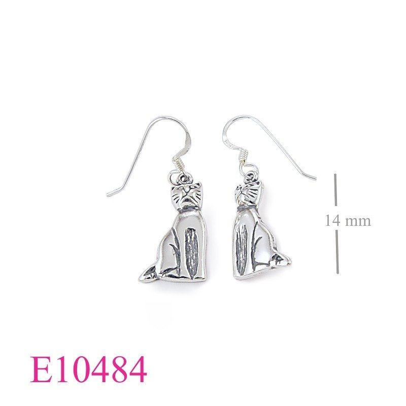 Cat Earrings, sitting cat.