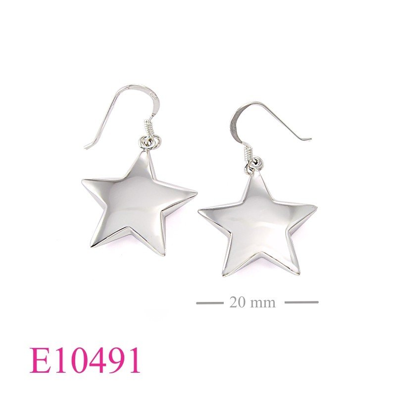 Star Earrings, 21mm stamping star.