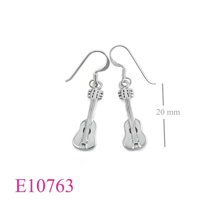 Guitar Earrings, folk guitar.
