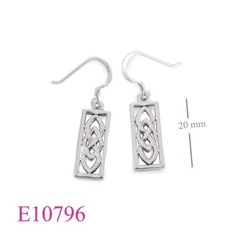 Celtic Earrings, rectagular celtic.