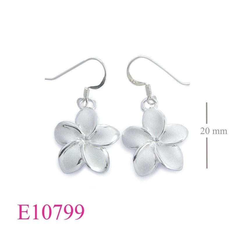 Flower Earrings, 18mm sandblast champac flower.