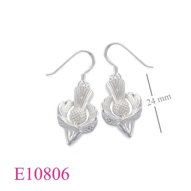 Thistle Earrings, small 3D Thistle.