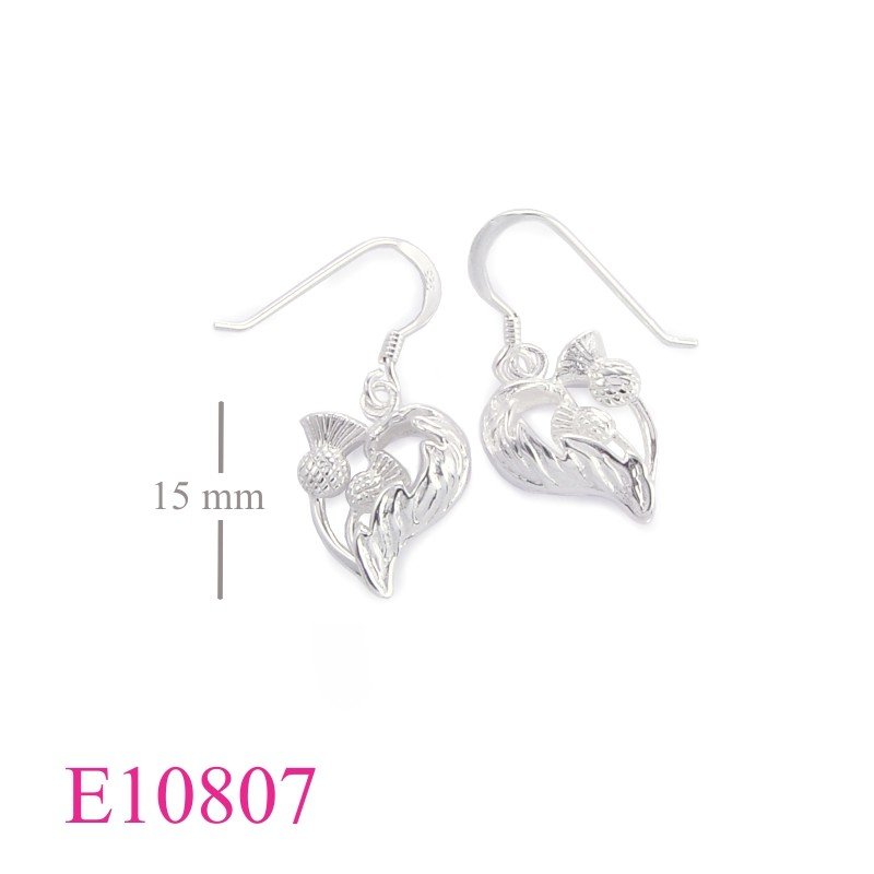 Thistle Earrings, small 3D double Thistles.