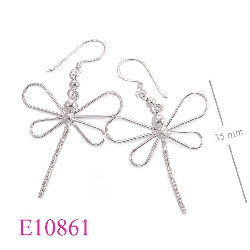 Dragonfly Earrings, wire dragonfly.