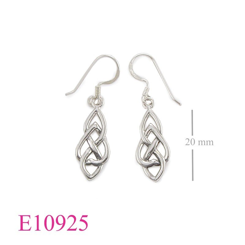 Celtic Earrings, Celtic drop shape.
