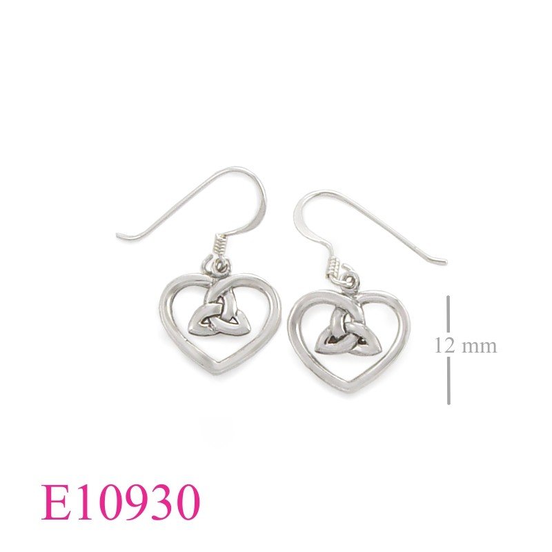Celtic Earrings, Heart Earrings, Trinity Celtic .
