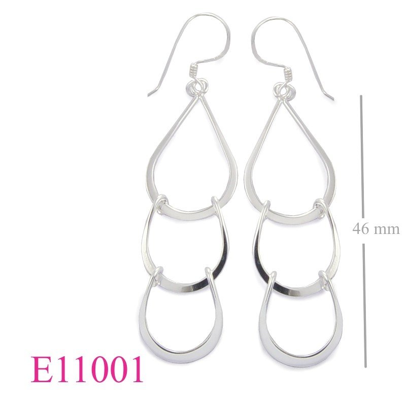 Earrings, 3 drop loops..