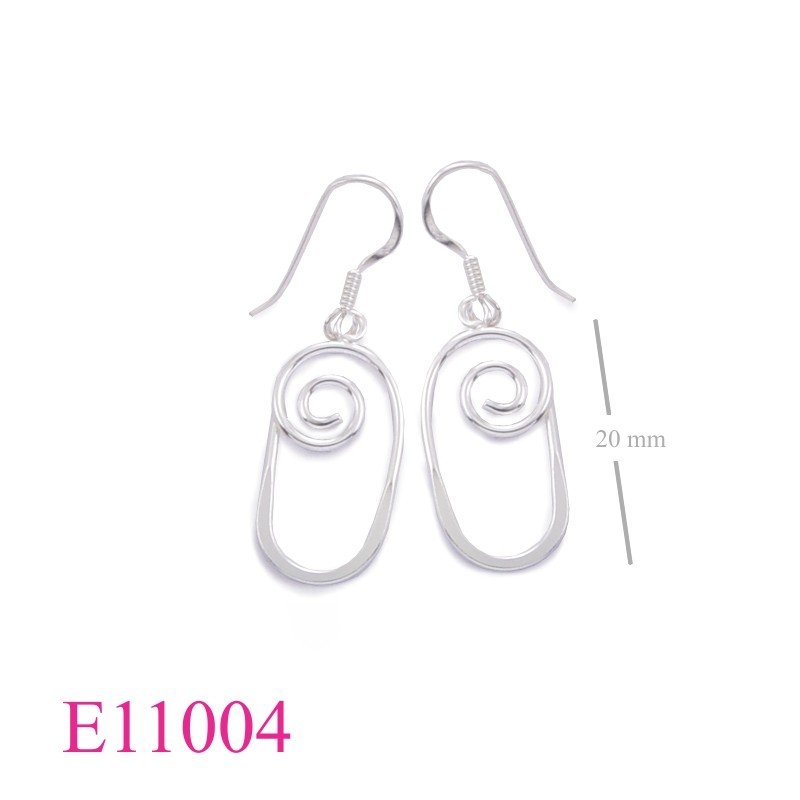 Earrings, U swirl.