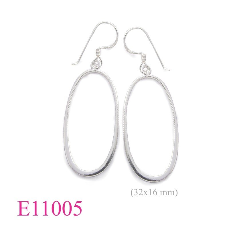Earrings, oval loop.