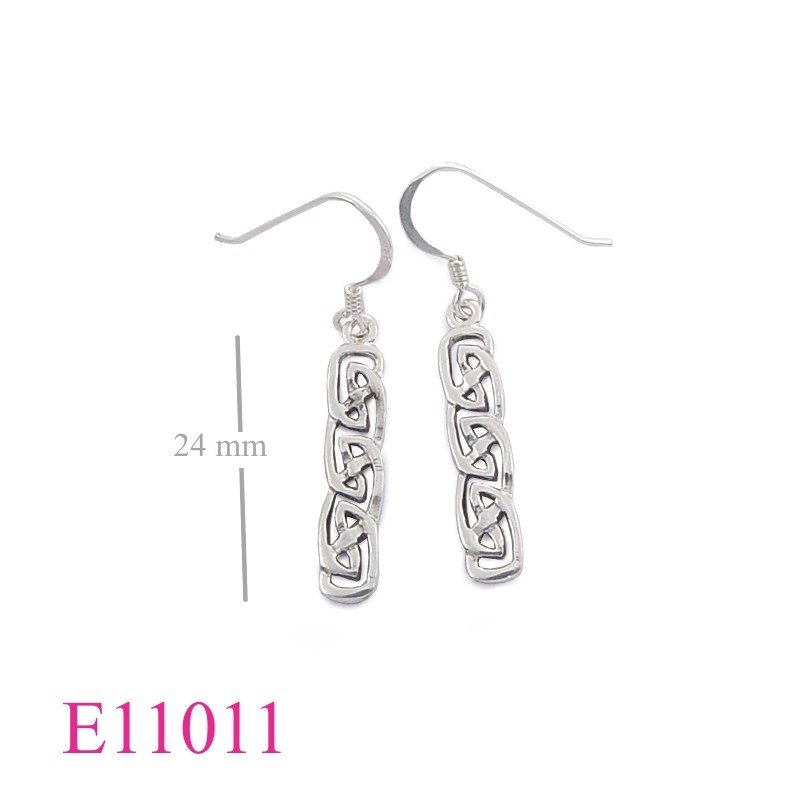 Earrings, long rectangle Celtic.