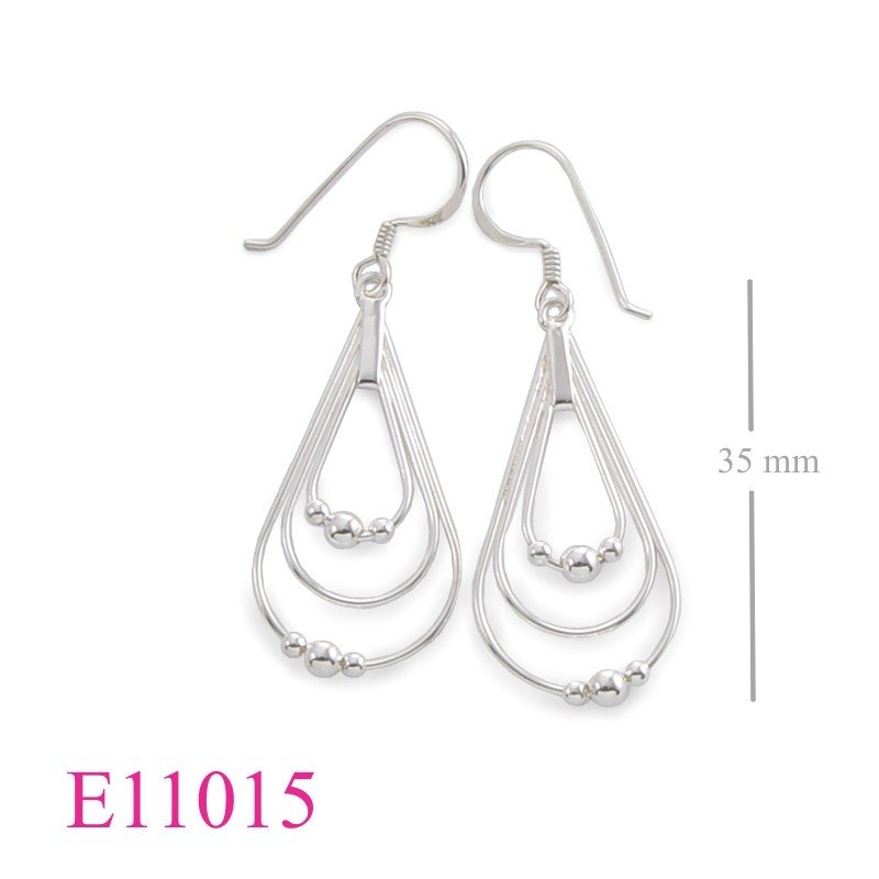 Earrings, drop shape wires.