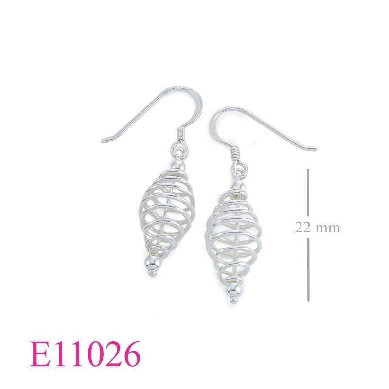 Earrings, spiral bead.
