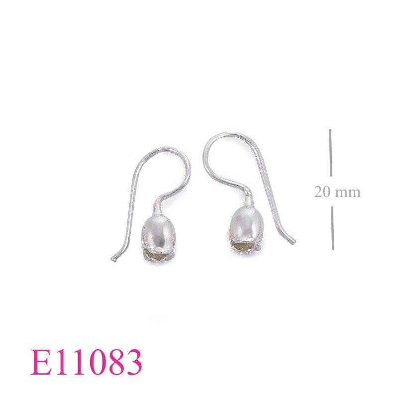 Earrings, tulip with wire hook.