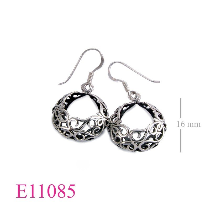 Earrings, 18mm cut out design hoop.