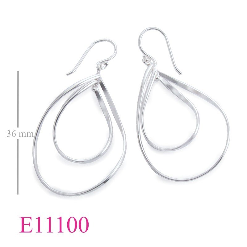 Earrings, double drop twist loops.