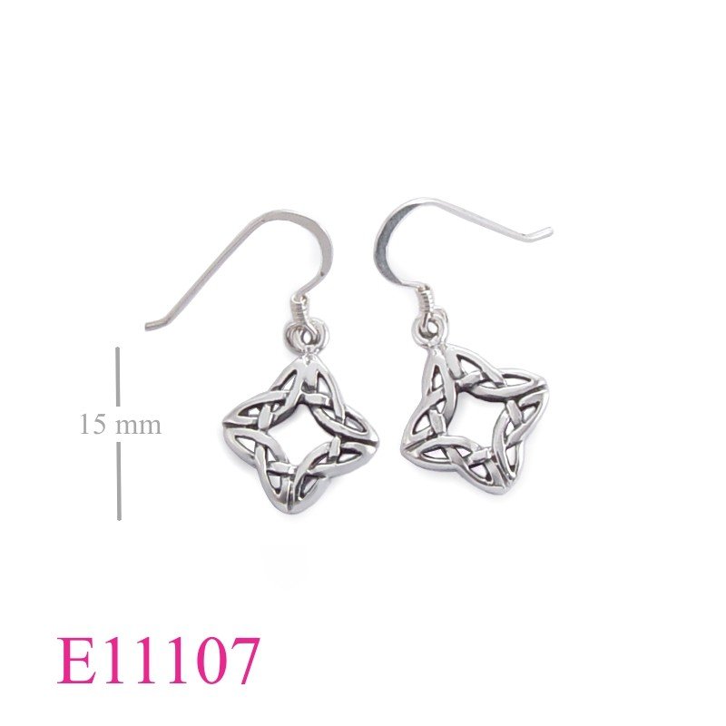 Earrings, square Celtic.