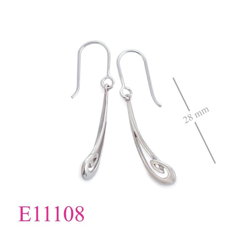 Earrings, drop curve.
