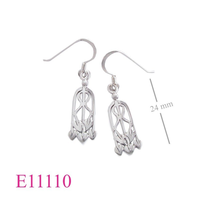 Earrings, Mackintosh leaves.