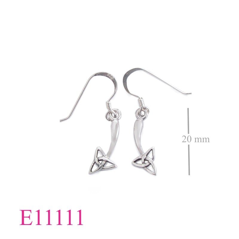 Earrings, long tail Trinity Celtic.