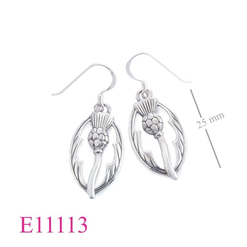Earrings, oval Thistle.