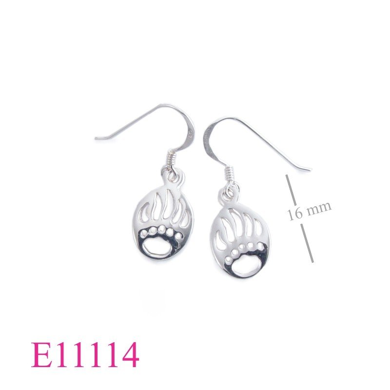 Earrings, cut out foot print.