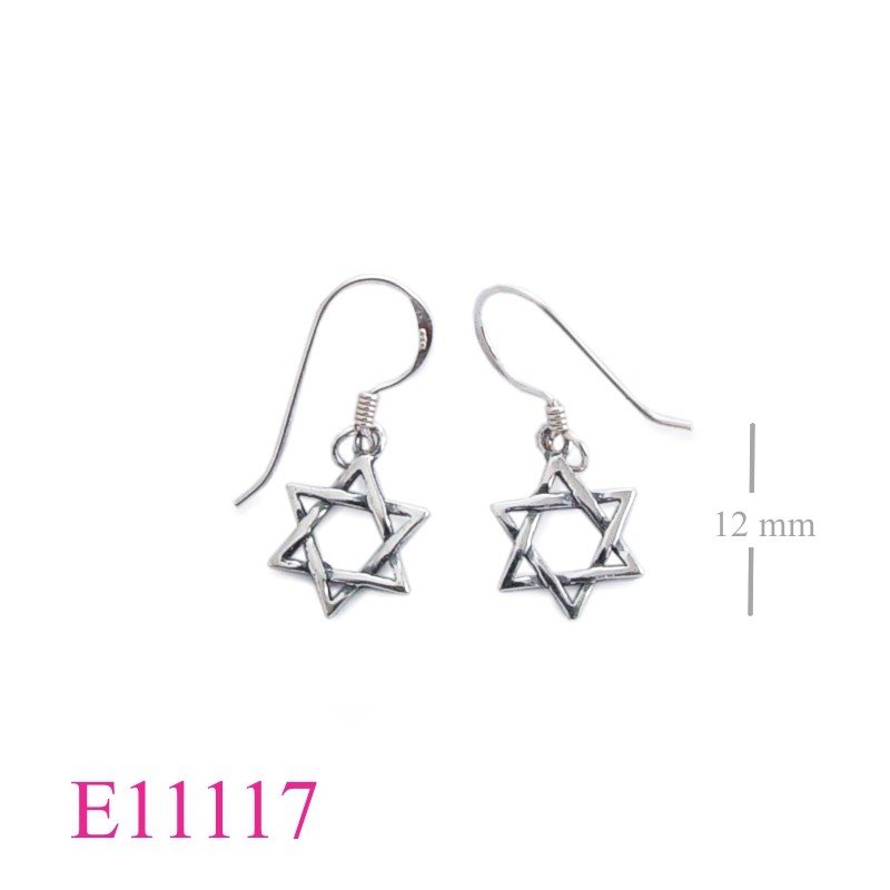 Earrings, 12mm Davis star.