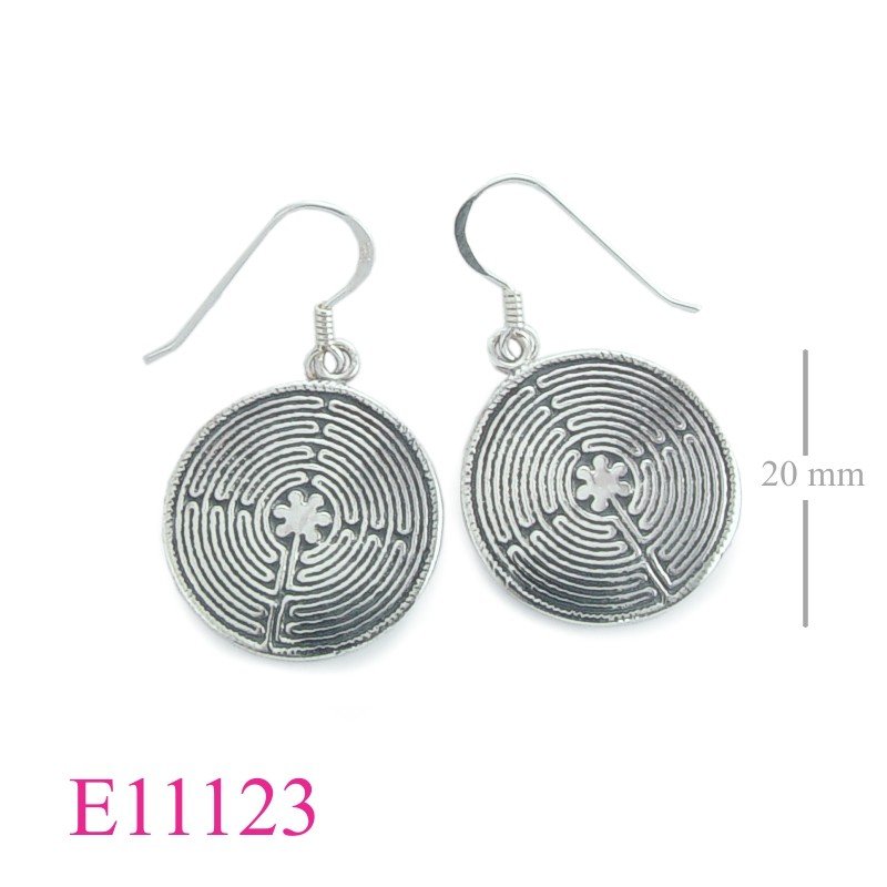 Earrings, round Labrynth.