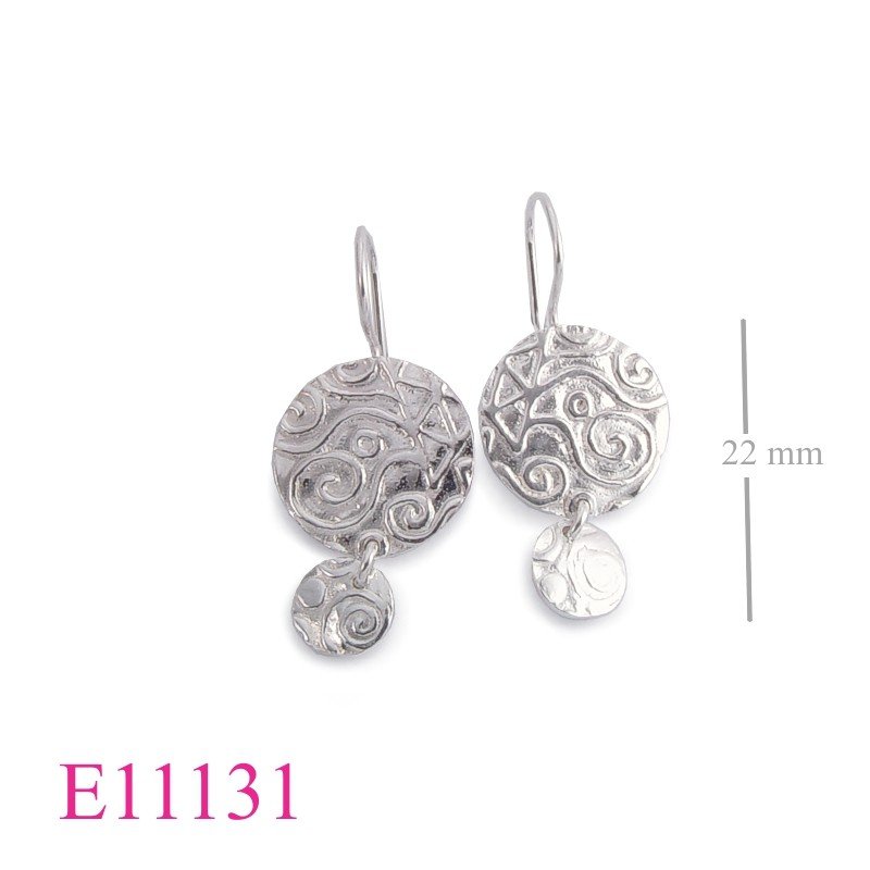 Earrings, big and smal rounds graphic design.