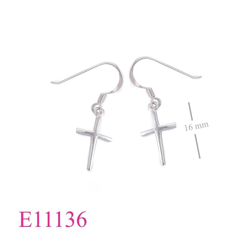 Earrings, small cross.