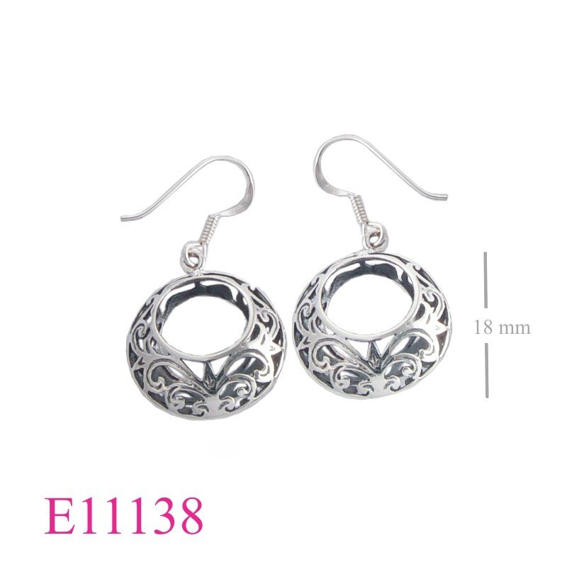 Earrings, 18mm cut out design hoop.