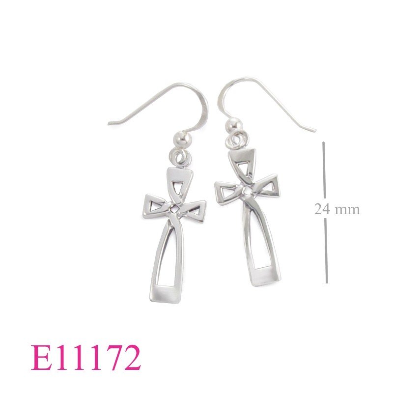 Earrings, cross.