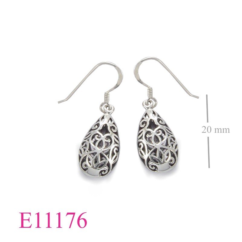 Earrings, stencil drop.
