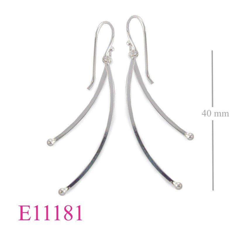 Earrings, double curve wires.