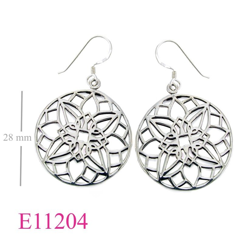 Earrings, stencil round.