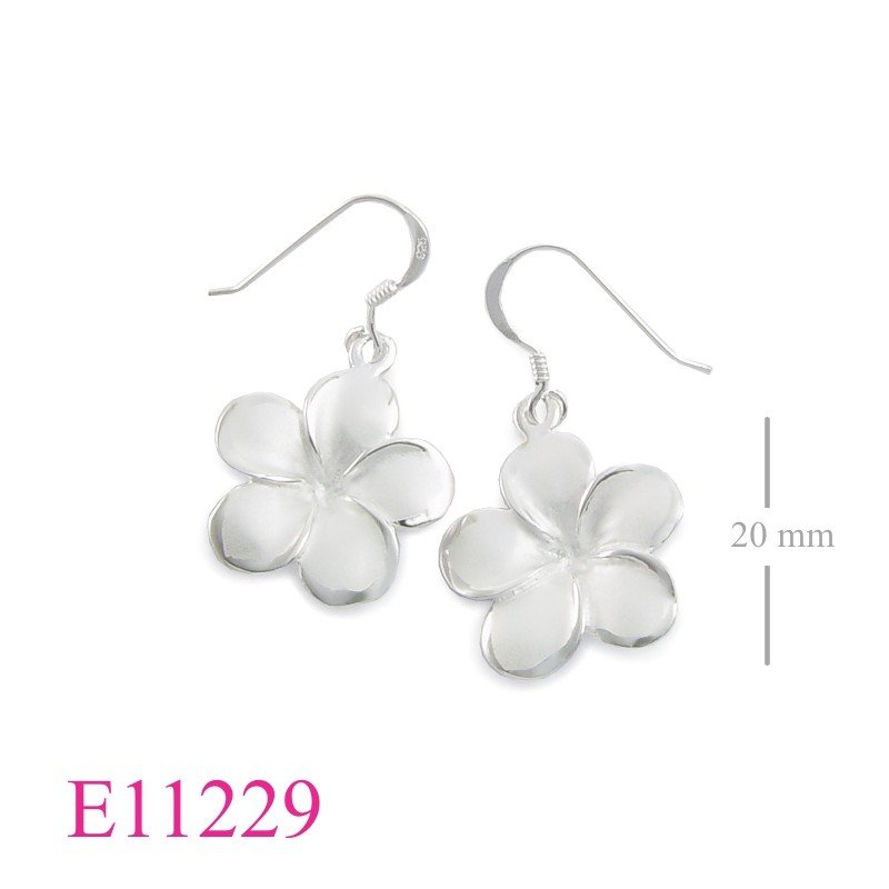 Earrings, 18mm sandblast champac flower.