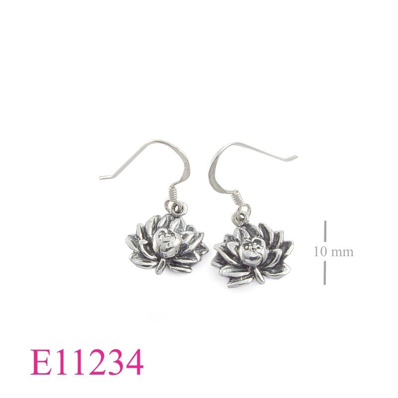 Earrings, water lilly.