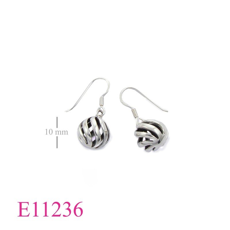 Earrings, 10mm cut out ball.