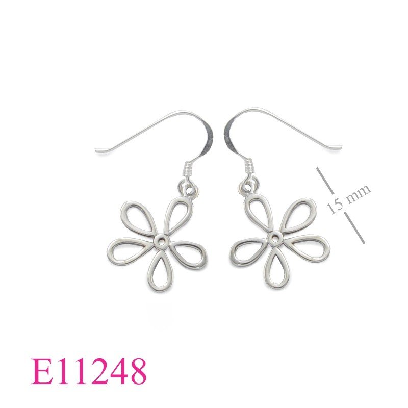 Earrings, cut out flower.