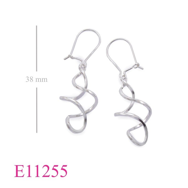 Earrings, twist square wire with D hook.