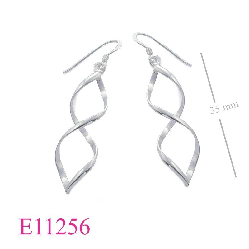 Earrings, twisted half round wire.