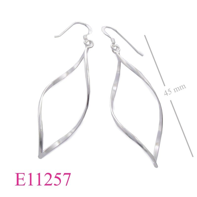 Earrings, twisted half round wire.