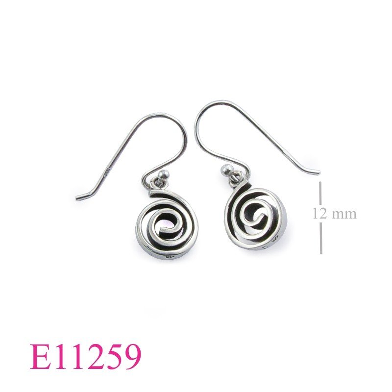 Earrings, swirl.