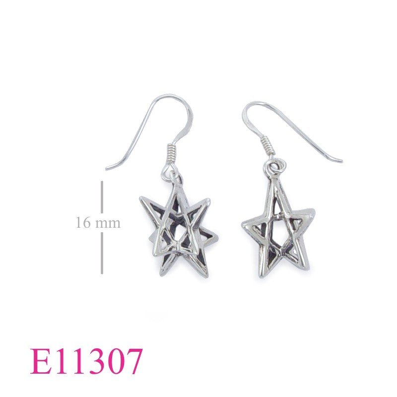 Earrings, 3D star.